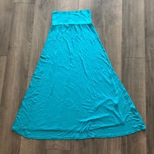 Long turquoise skirt size S